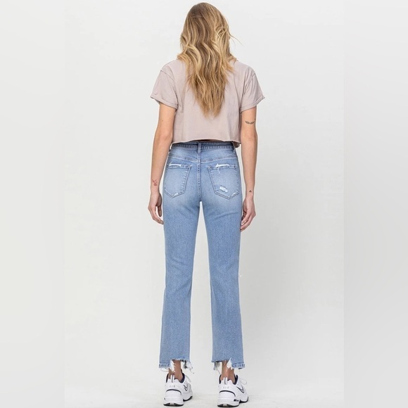 NWT Vervet Jodie 90s Vintage Style Distressed High Rise Wide Leg Dad Jeans Sz 25 - Picture 4 of 12